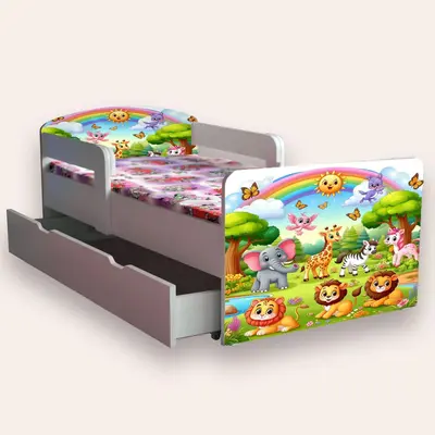 Pat Animale cu manere (Zoo) Mediu 2-8 ani Cu sertar Cu saltea CMG52235606655316