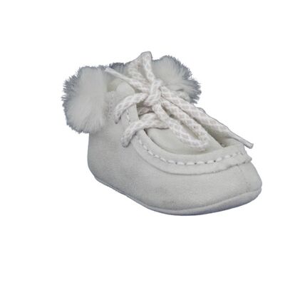 Botosei guler blana (Marime: 16, Culoare velur: Ivori Lamb) BFOX10312/LB_Ivori_16