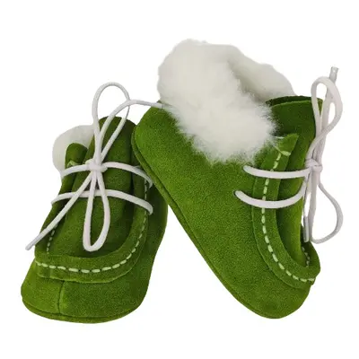 Botosei guler blana (Marime: 19, Culoare velur: Verde Herbal) BFOX10312/LB_VerdeHerbal_19