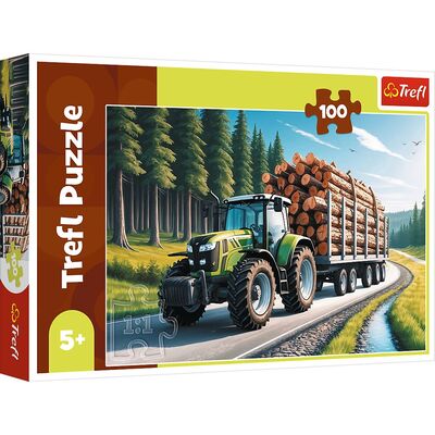 PUZZLE TREFL 100 TRACTOR FORESTIER CU LEMNE VIV16493