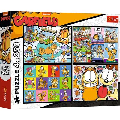 PUZZLE TREFL 4X250 LUI GARFIELD NU II PLACE ZIUA DE LUNI VIV13344