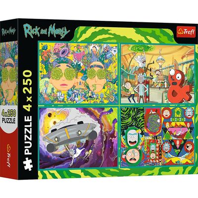 PUZZLE TREFL 4X250 LUMEA INTORTOCHEATA A LUI RICK SI MORTY VIV13338