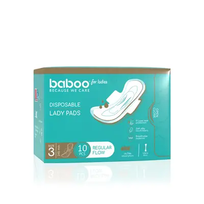 Absorbante de unica folosinta baboo-10 bucati, marime 3 lungime 245 mm ba2-121