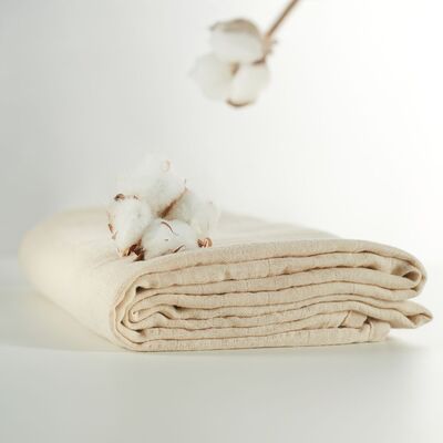 Onino - muselina multifunctionala din bumbac 100% organic, hug.me, creamy vanilla, x1 bucata, 120 x 120 cm, certificata gots bbbcdsw003