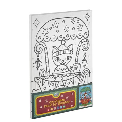 Set pictura pe numere - pisicuta de craciun