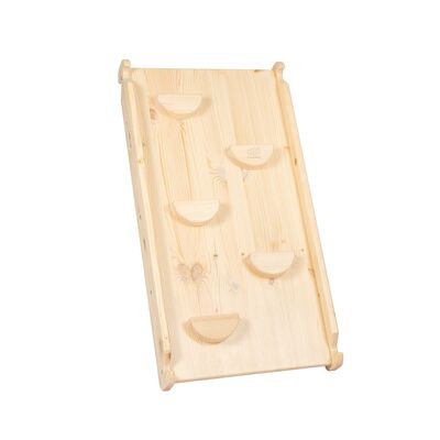 Tobogan Si Perete De Catarare 2 In 1 Din Lemn Natural ,   Meowbaby Pjbzwd004