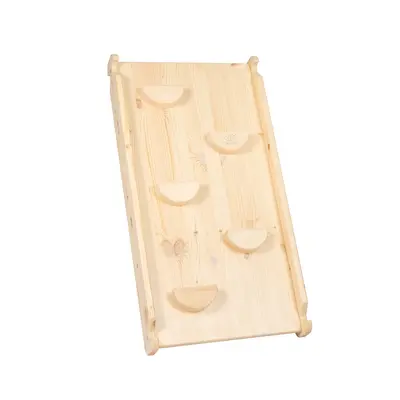 Tobogan Si Perete De Catarare 2 In 1 Din Lemn Natural ,   Meowbaby Pjbzwd004
