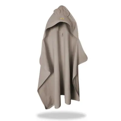 Prosop cu gluga pentru juniori, Qmini, Cu urechi si agatatoare, Dimensiune 120x85cm, Din tricot termo-terry din bambus, Materiale certificate Oeko Tex Standard 100, Mocha BYN6426972030090