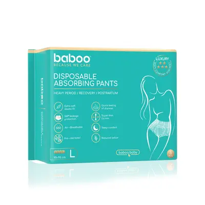 Set chiloti absorbanti de unica folosinta baboo-5 bucati, marime l ba2-113