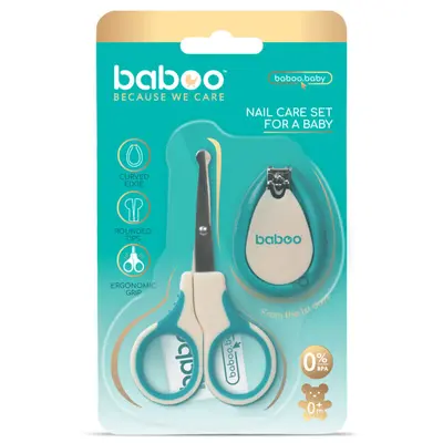 Set ingrijire unghii bebe cu forfecuta si unghiera baboo - 0 luni+ ba12-002