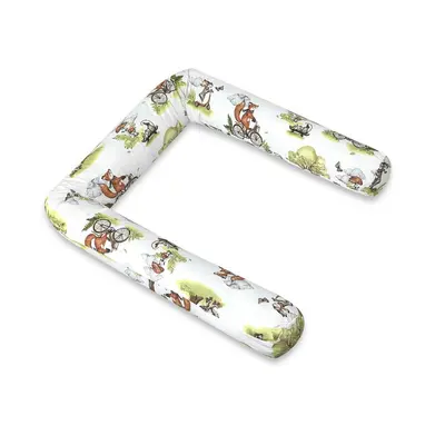 Aparatoare pentru patut, Qmini, Tip rulou, Cu husa detasabila, Lungime 180 cm, Din bumbac certificat Oeko Tex Standard 100, Fox on bikes Natural BYN6426972030571