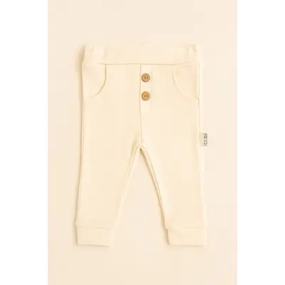 Pantaloni bebelusi din bumbac 100% colbi baby wear crem bbl59
