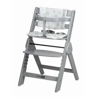 Scaun de masa, FreeON, Finny Fold, 6 luni - 15 Kg, Reglabil pe inaltime, Pernuta, Pliabil, Gray BYN86496