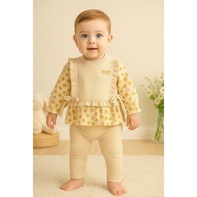 Set bluzita si pantaloni moeboon cu model floral bbl60