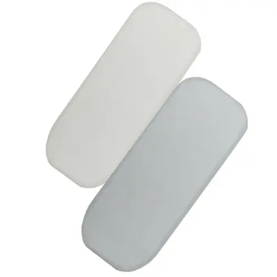 Set cearceafuri cu elastic, Lionelo, 70x28 cm, Pentru landouri si patutul co-sleeper Malin, Pentru saltele de max. 10 cm inaltime, Din bambus, Usor de spalat, 30 grade, Fara calcare, Ecologic, Alb/Gri BYNLO-BAMBOO_SHEET_OFF_WHITE_GREY_70x28
