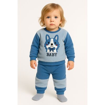 Set bluzita si pantaloni gules - vulpe - albastru bbl68