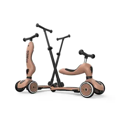 Trotineta Copii Cu Sezut Si Maner, Transformabila 3in1, Highwaykick 1 Push And Go Mocha, 1-5 Ani, Pana La 50 Kg, Scoot  Ride Pjb820