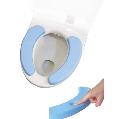 Husa capac wc albastra moale ,   confort pentru familie