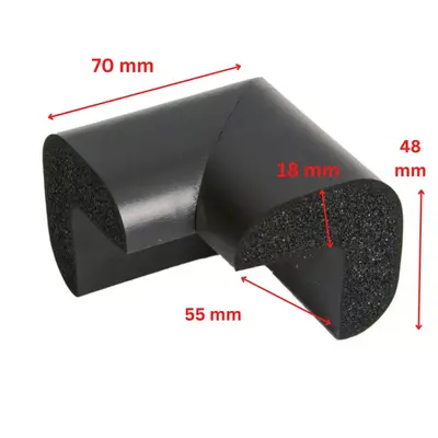 Protectie colturi mobila, negru