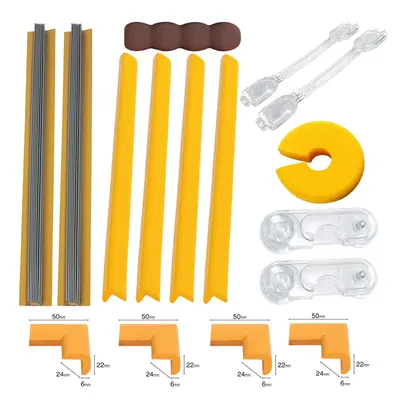 Pachet protectii copii, 16 piese, galben