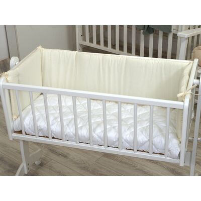 Aparatoare Patut 90x40 Cm, 170 Cm, Babysoft Hipoalergenica, Bumbac 100%, Model Cream  Protectie Sigura Si Confort Pjb85710