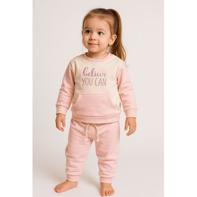 Costumas roz fetita believe you can – confort si stil amtr4049