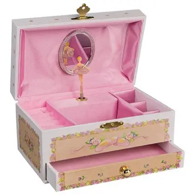 Cutie muzicala, cu balerina, 19x11 cm, de lemn, goki