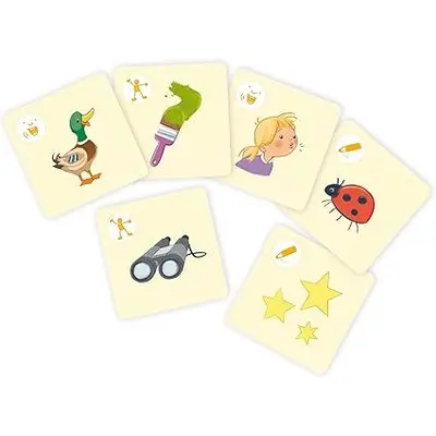 Joc de ghicit imaginile de pe carti, prin mima, sunete sau desen, 60 carti, goki - joc de creativitate