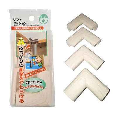 Protectie colturi mobila copii set 4buc spuma lemn alb   carboysafety