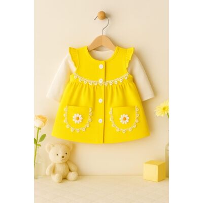 Rochita bebelusi galbena cu bluzita alba – comfort si stil trmd123-1