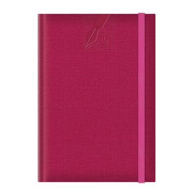Agenda nedatata A5 Colere, elastic, hartie alba, coperta fucsia BPTCEJ261503