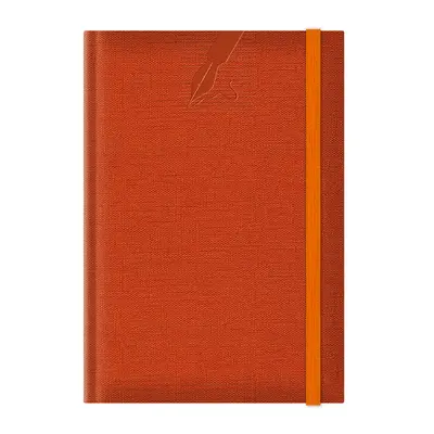 Agenda nedatata A5 Colere, elastic, hartie alba, coperta orange BPTCEJ261506