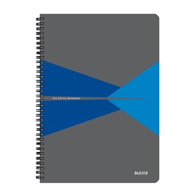 Caiet cu spira A4 Leitz Office, carton laminat FSC, 90f, dictando, albastru BPTCSL464835