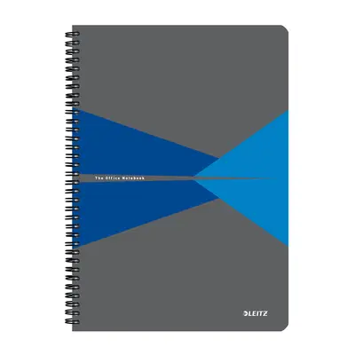 Caiet cu spira A4 Leitz Office, carton laminat FSC, 90f, dictando, albastru BPTCSL464835