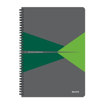 Caiet cu spira A4 Leitz Office, carton laminat FSC, 90f, dictando, verde BPTCSL464855