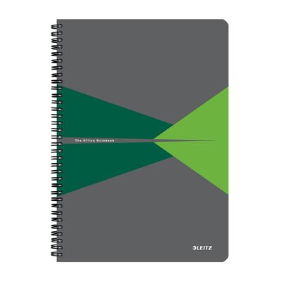 Caiet cu spira A4 Leitz Office, carton laminat FSC, 90f, matematica, verde BPTCSL464755