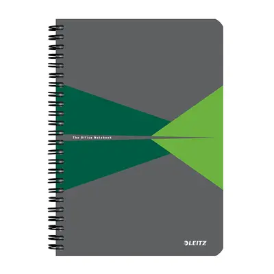 Caiet cu spira A5 Leitz Office, PP reciclabil FSC, 90f, matematica, verde BPTCSL449855