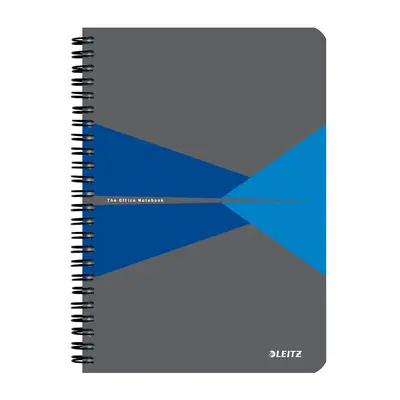 Caiet cu spira A5 Leitz Office, carton laminat FSC, 90f, dictando, albastru BPTCSL445935