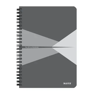 Caiet cu spira A5 Leitz Office, carton laminat FSC, 90f, dictando, gri BPTCSL445985
