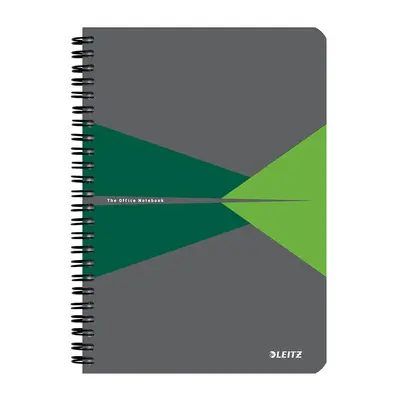 Caiet cu spira A5 Leitz Office, carton laminat FSC, 90f, dictando, verde BPTCSL445955