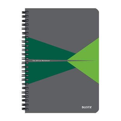 Caiet cu spira A5 Leitz Office, carton laminat FSC, 90f, matematica, verde BPTCSL445855