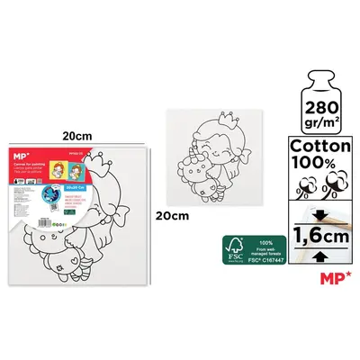 Canvas Main Paper, 20x20 cm, 280gr/mp, tematica unicorn BPTCMR233367