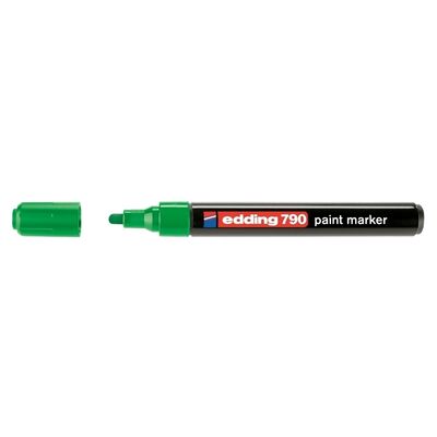 Marker permanent Edding 790, cu vopsea, corp plastic, varf rotund, 2-3 mm, verde BPTCED7904