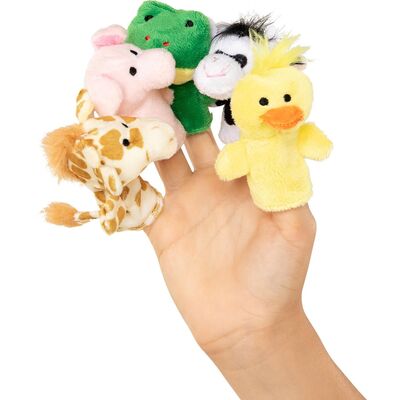 Papusi pentru degete, cu animalute, pentru copii, 1 an+, set 6 buc, goki
