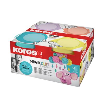 Plastilina Kores Magic Clay PASTEL, 40 g/culoare, 4 culori basic/set BPTCKS992527