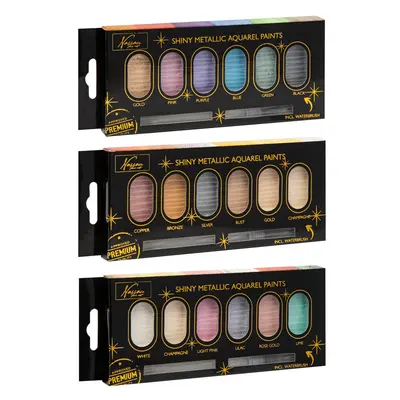 Set 6 acuarele si pensula Creative Craft, diverse culori BPTCJK000514