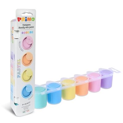Set tempera Morocolor Primo, 6 culori pastel, 25 ml BPTCMC701545