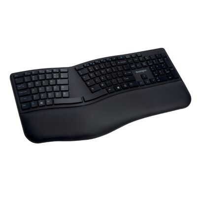 Tastatura Kensington ProFit Ergo, suport ergonomic pentru incheietura mainii inclus, conexiune wireless, negru BPTCSL540100