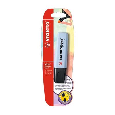 Textmarker Stabilo Boss Original Pastel, bleu, blister BPTCSW558081