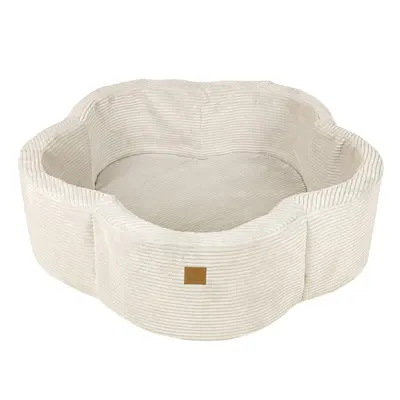 Piscina Cu Bile Meowbaby   ,   Aesthetic Vanilla Flower, Spuma Moale, Ecru, Personalizabila Cu Bile La Alegere Pjbbafw00